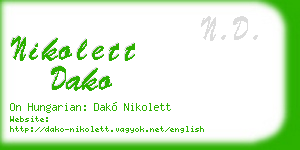 nikolett dako business card